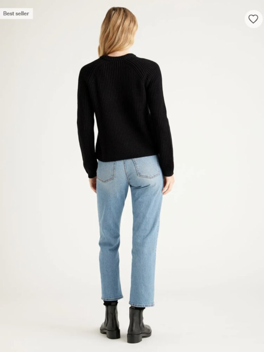 Quince Organic Cotton Fisherman Crew Sweater Black Small New With Tags Classic - Picture 6 of 16